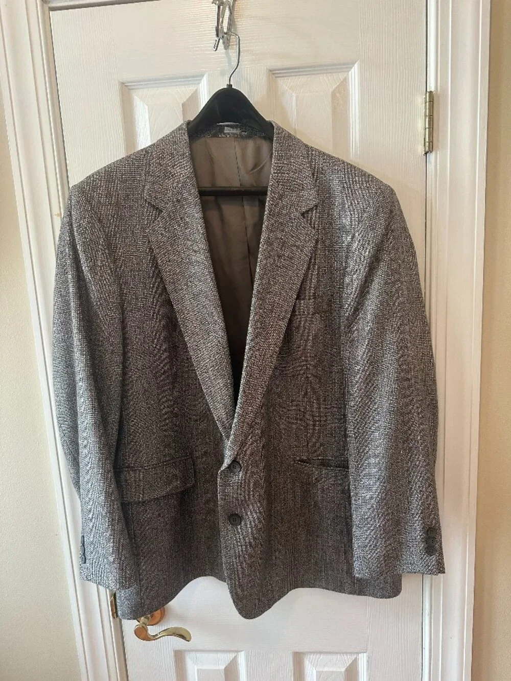 Haggar Men's Blazer, Gray Wool Tweed, Size 48R